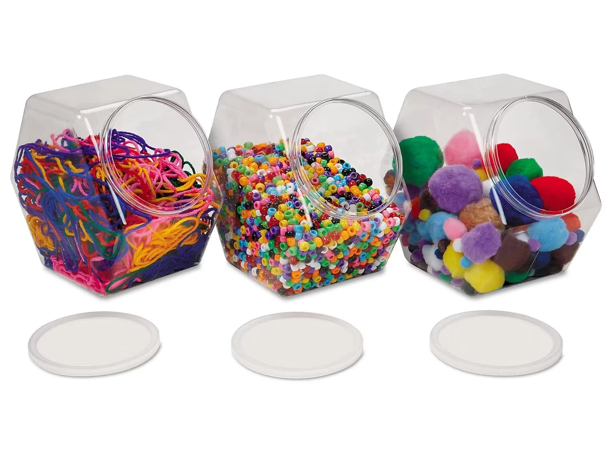 Large Unbreakable Craft Jars - Set of 3 - US 4598