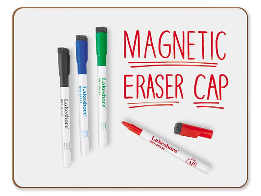 Magnetic Write & Wipe Markers with Eraser Caps - US 3688