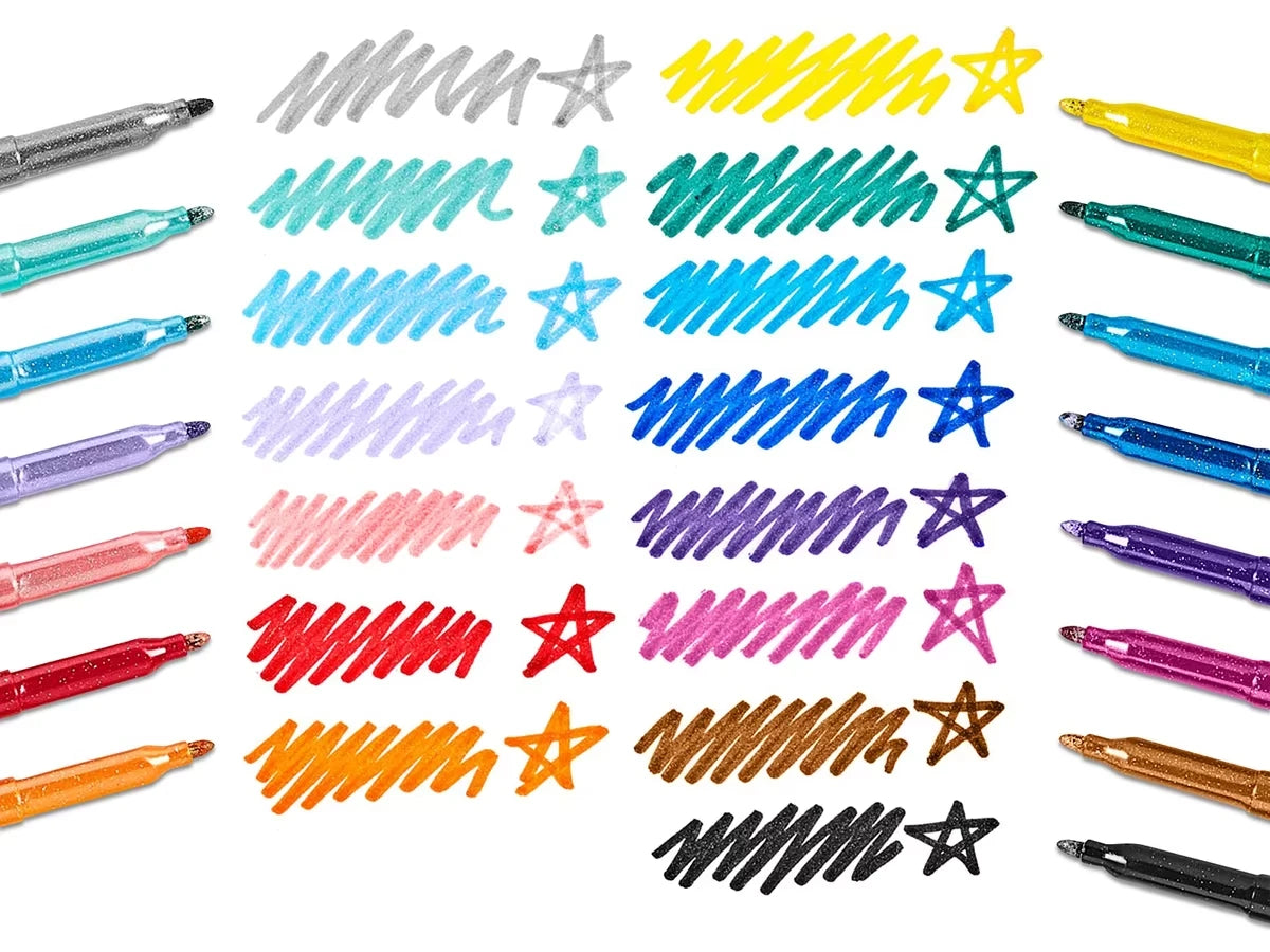 Rainbow Sparkle Glitter Markers - Set of 15 - US 1521