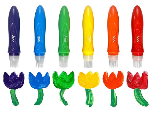 Easy Squeezable Poster Paintbrushes - Set of 6 - US 4961