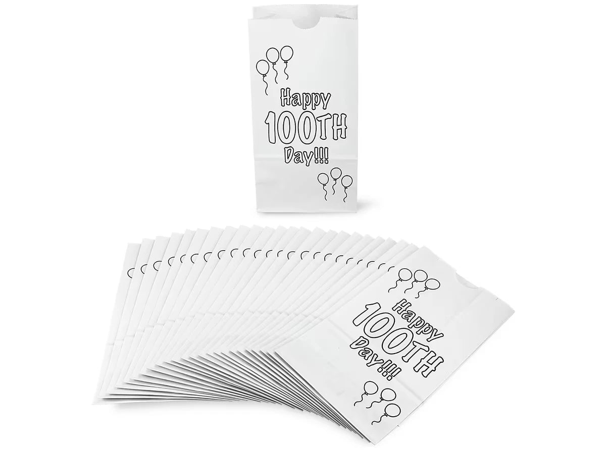 Design-Your-Own Happy 100th Day! Bags - Set of 25 - US 3189