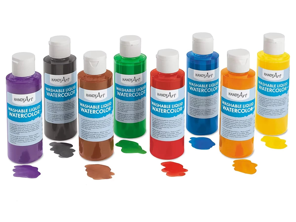 Washable Liquid Watercolors - Set of 8 - US 3587