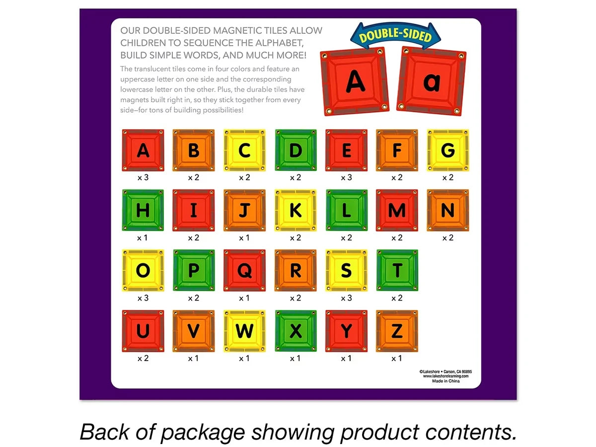 Double-Sided Magnetic Letter Tiles - US 6735