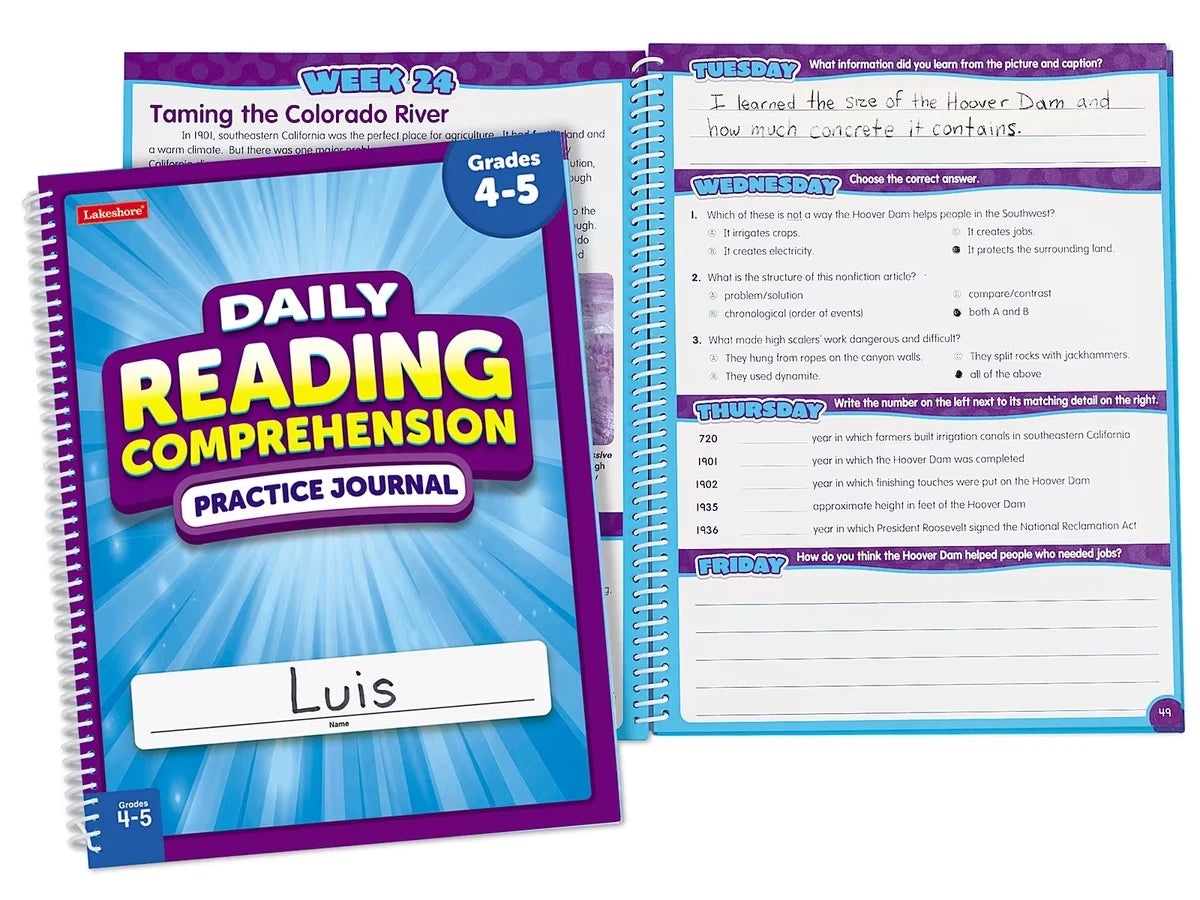 Reading Comprehension Daily Practice Journal - Gr. 4-5 - US 1568