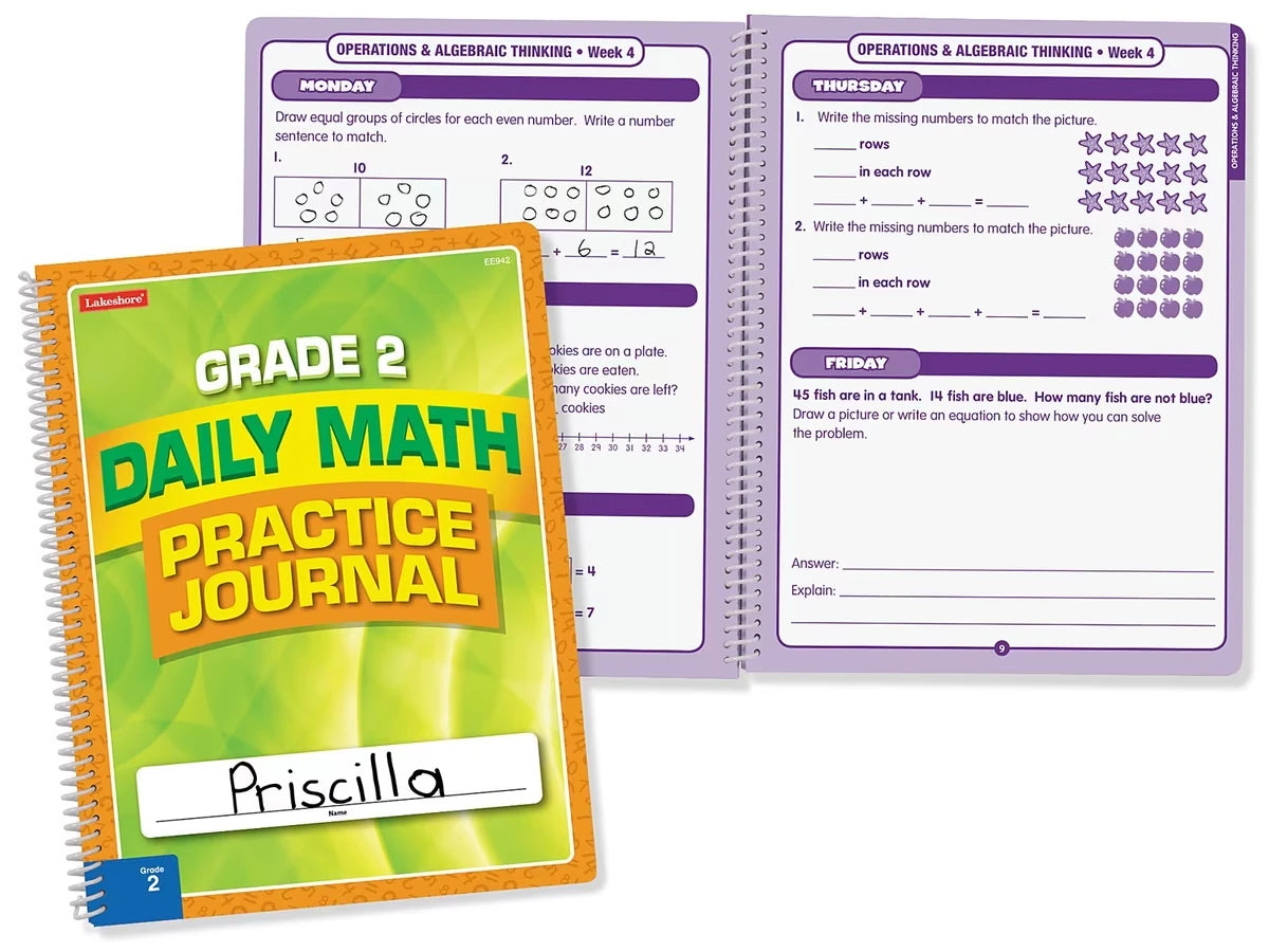 Daily Math Practice Journal - Gr. 2 - US 9172