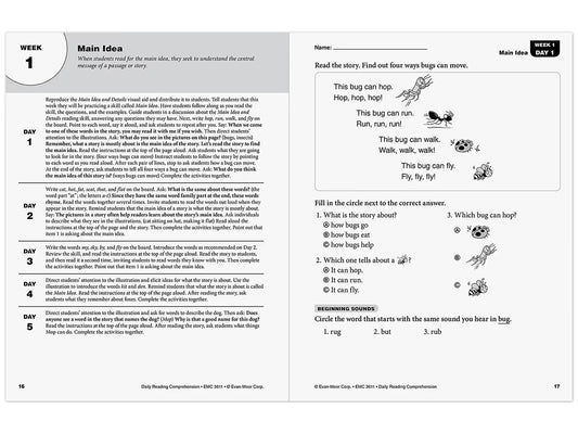 Daily Reading Comprehension Activities Workbook - Gr. 1 - US 8621
