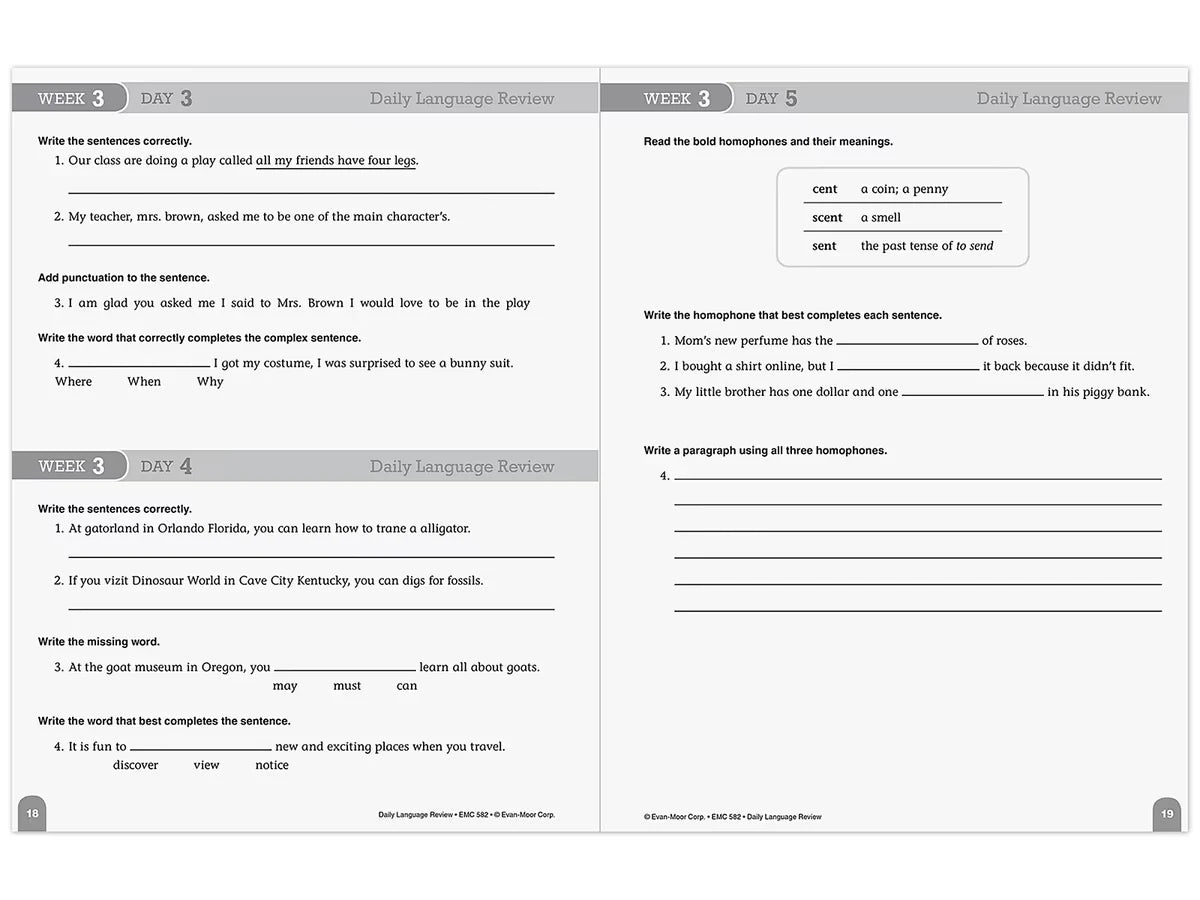 Daily Language Review Workbook - Gr. 4 - US 1282