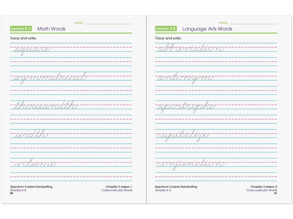 Spectrum® Cursive Handwriting Workbook - US 6452