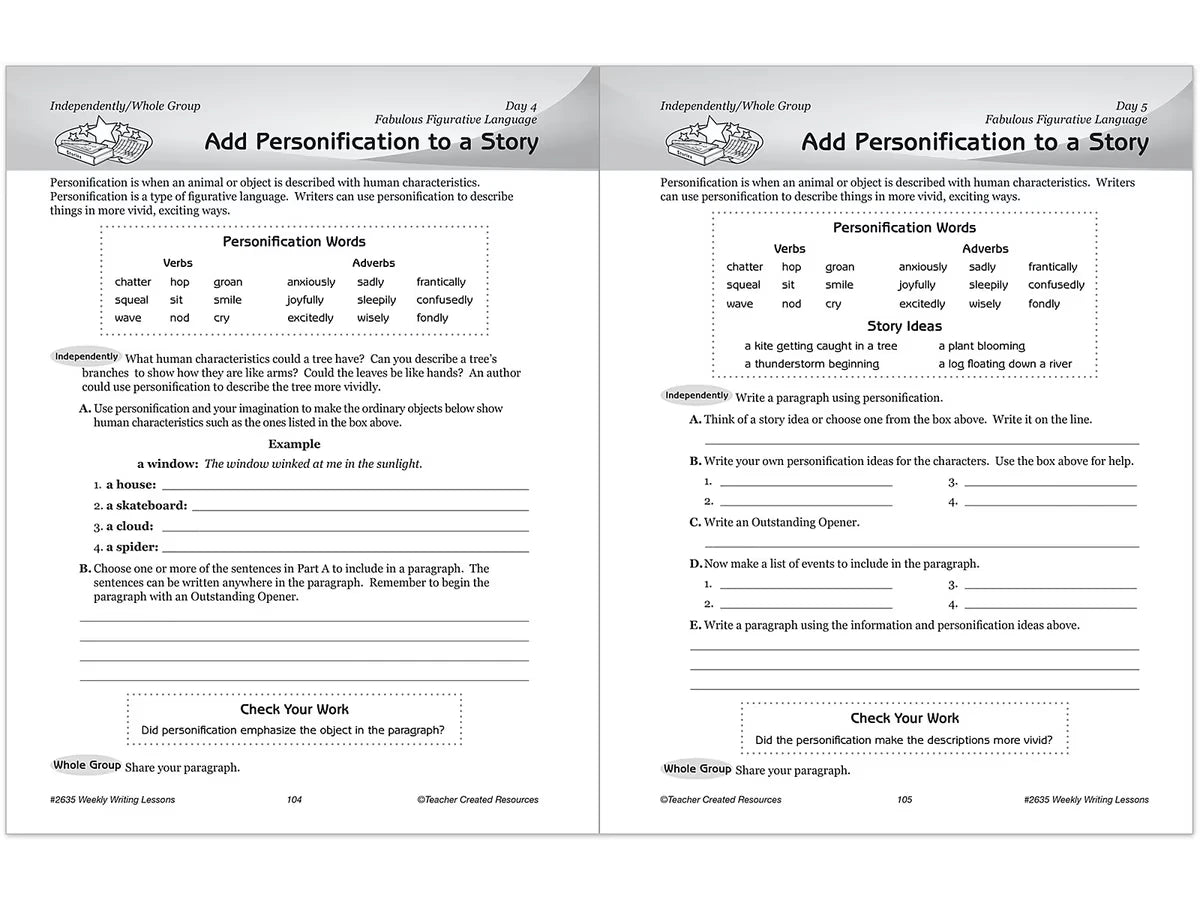 Weekly Writing Lessons Workbook - Gr. 5-6 - US 9108