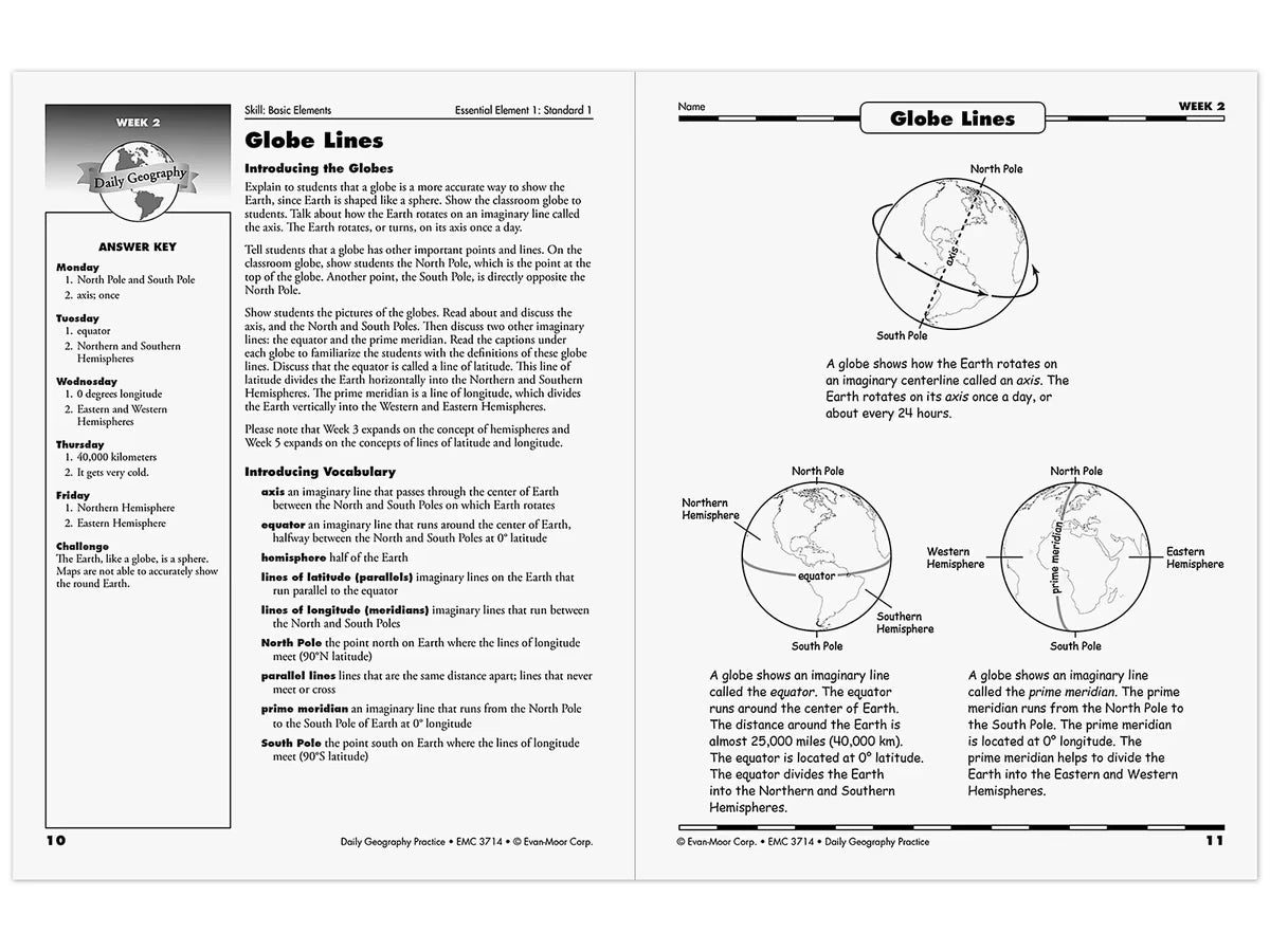Daily Geography Practice Workbook - Gr. 5 - US 4361