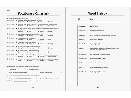 Prefixes & Suffixes Workbook - US 6210