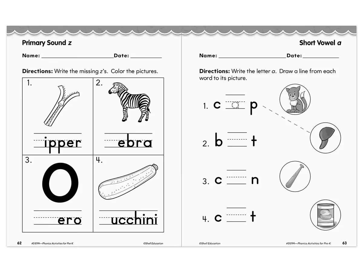 Phonics for Pre-Kindergarten Workbook - US 5449