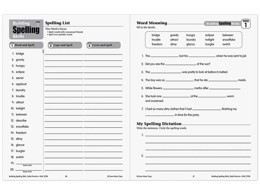 Building Spelling Skills Workbook - Gr. 4 - US 6353