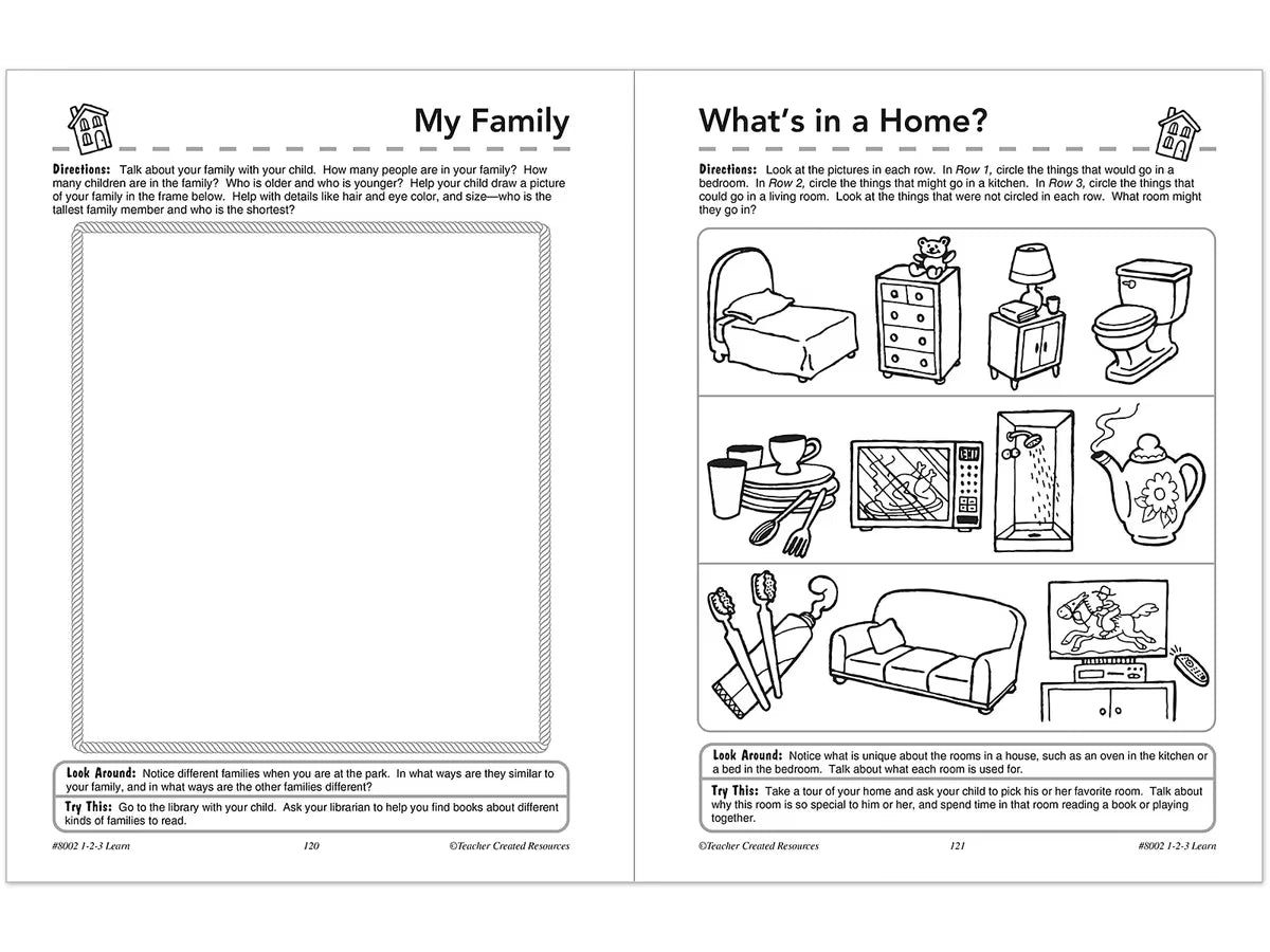 1-2-3 Learn Workbook - Preschool-Pre K - US 6413
