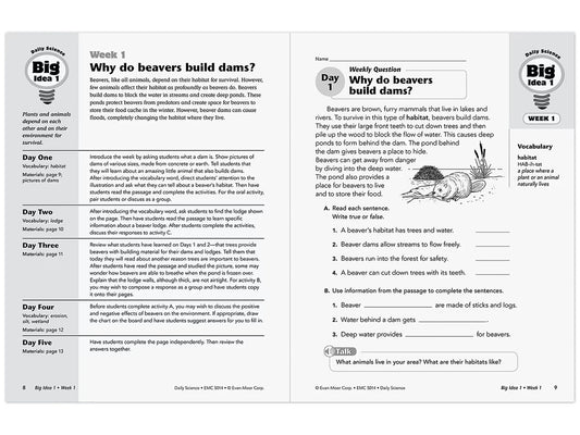 Daily Science Reproducible Activities Workbook - Gr. 4 - US 5255