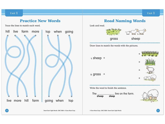 Sight-Words Smart Start Workbook - Kindergarten - US 1673