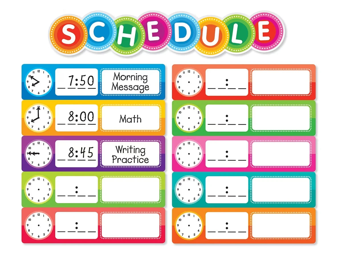 Color Your Classroom Class Schedule Bulletin Board Set - US 6728