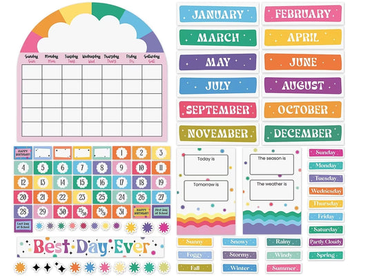 Retro Remix Best Day Ever Calendar Bulletin Board Set - US 7267