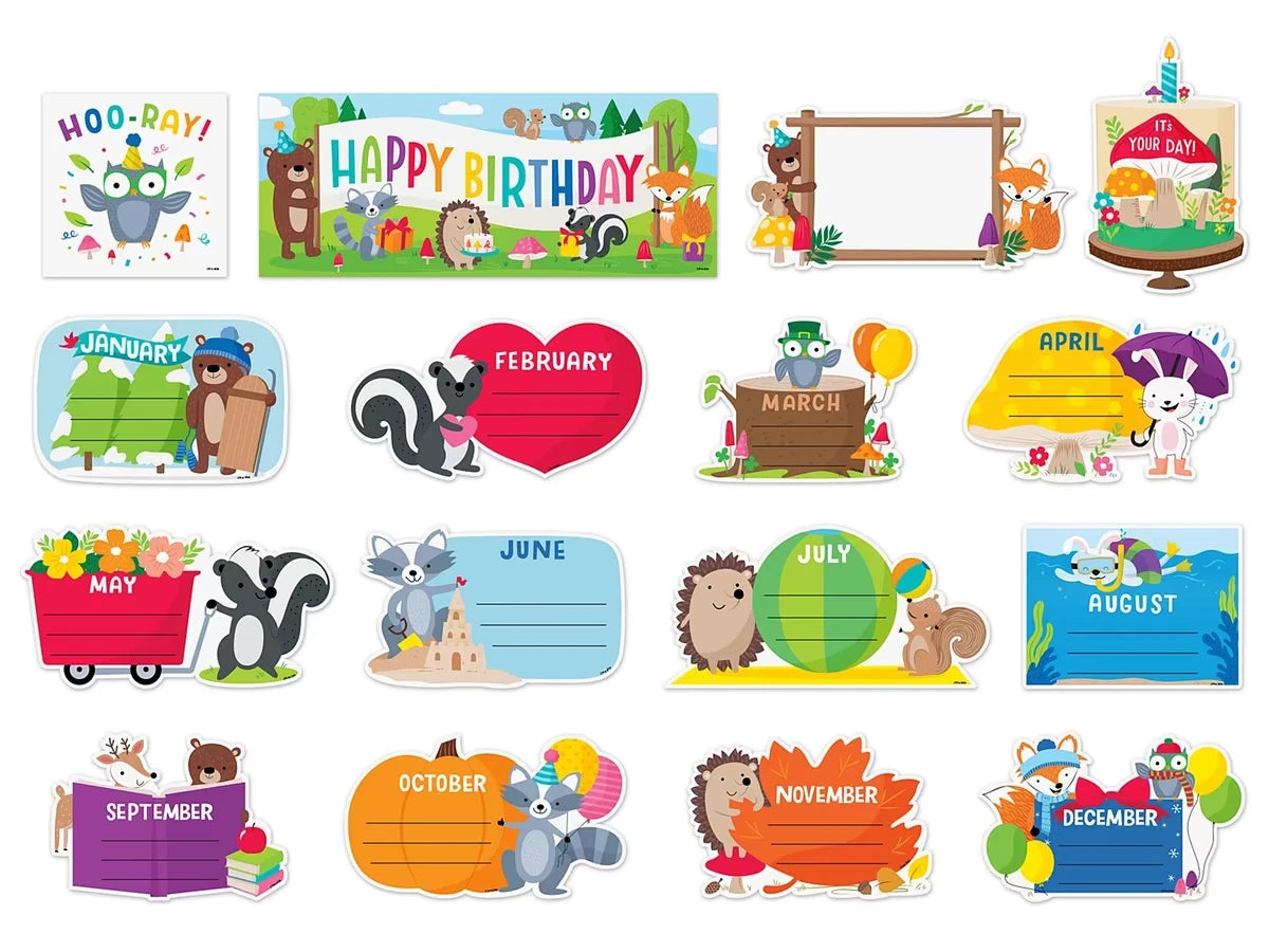 Woodland Friends Birthday Bulletin Board Set - US 7652