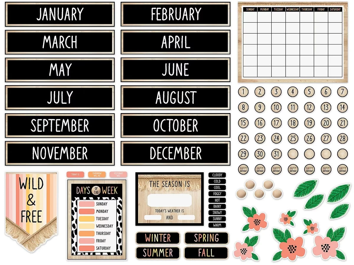 Simply Safari Calendar Bulletin Board Set - US 8592