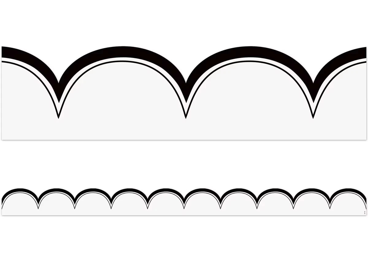 White with Black Scalloped Border - US 1312