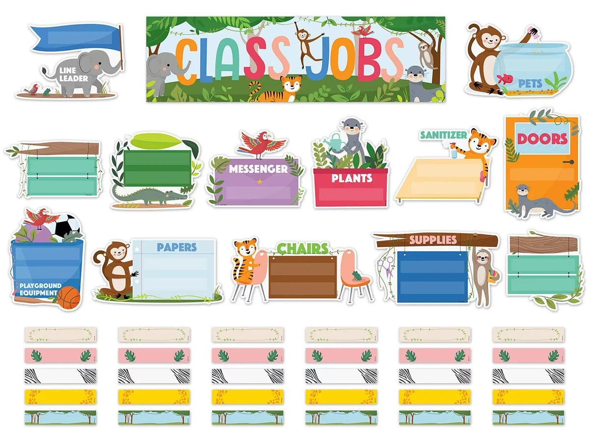 Jungle Friends Classroom Jobs Bulletin Board Set - US 6927