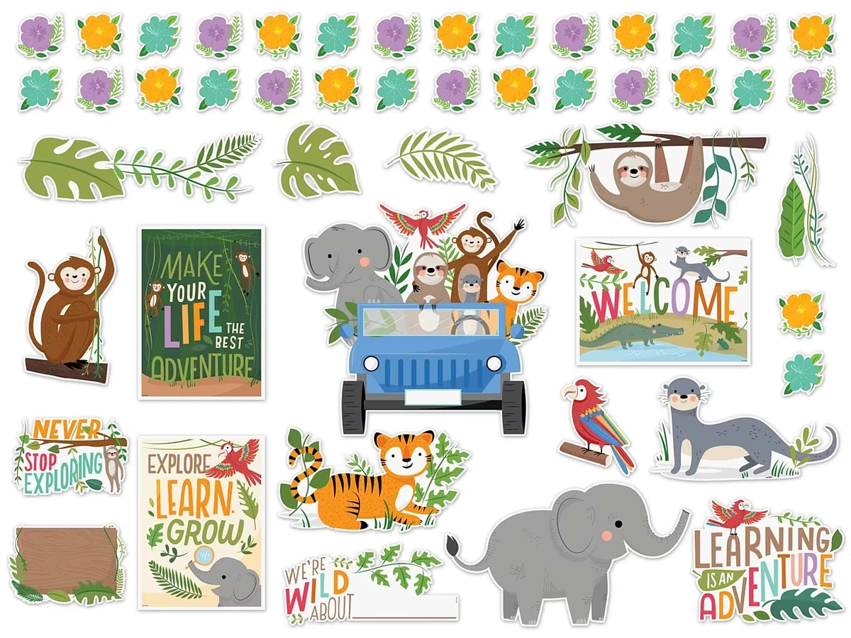 Jungle Friends Motivational Bulletin Board Set - US 8860
