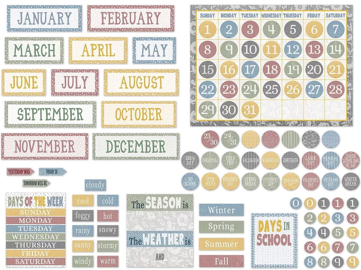 Classroom Cottage Calendar Bulletin Board Set - US 1043