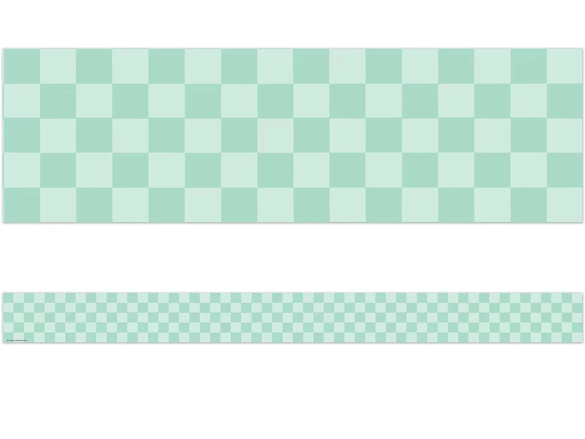 Cool for School Green Checkered Border - US 6247