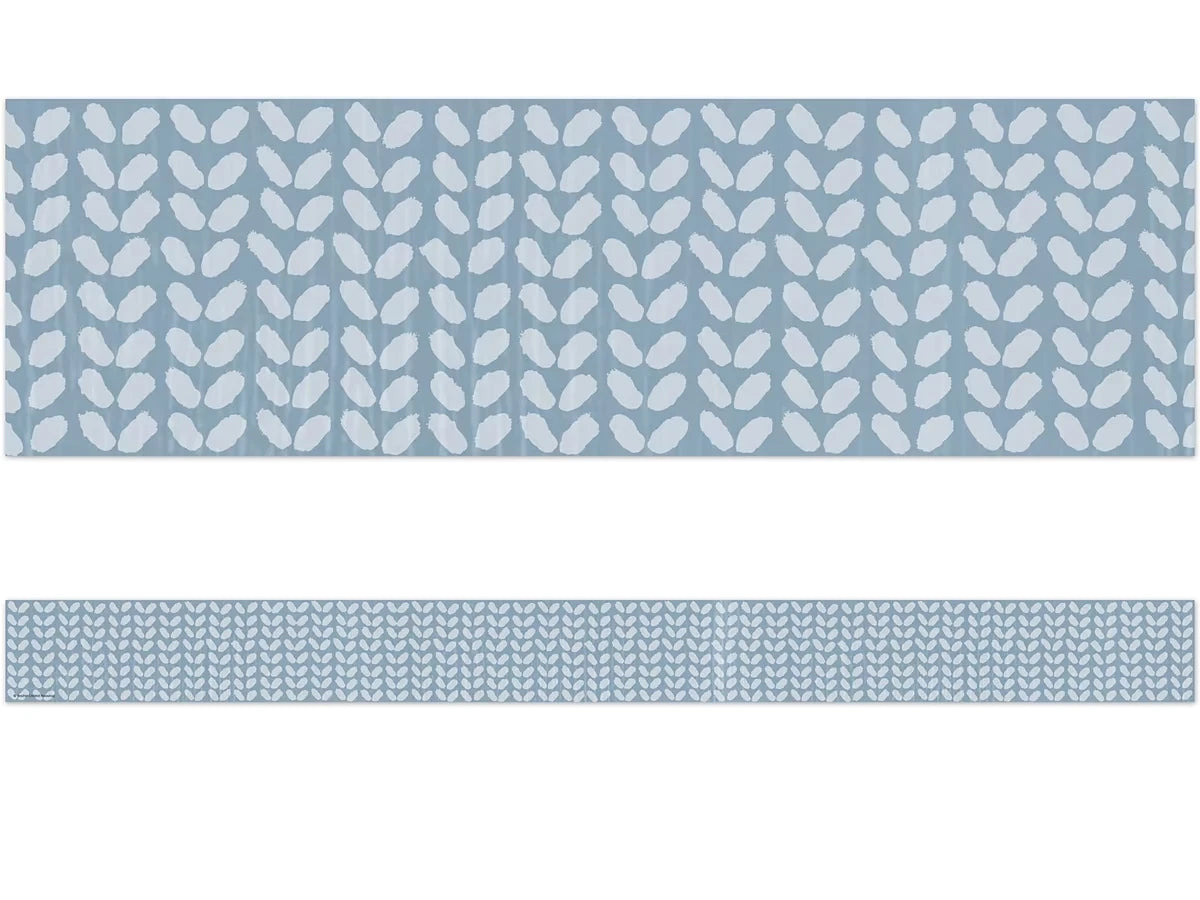 Classroom Cottage Blue Petal Border - US 7407