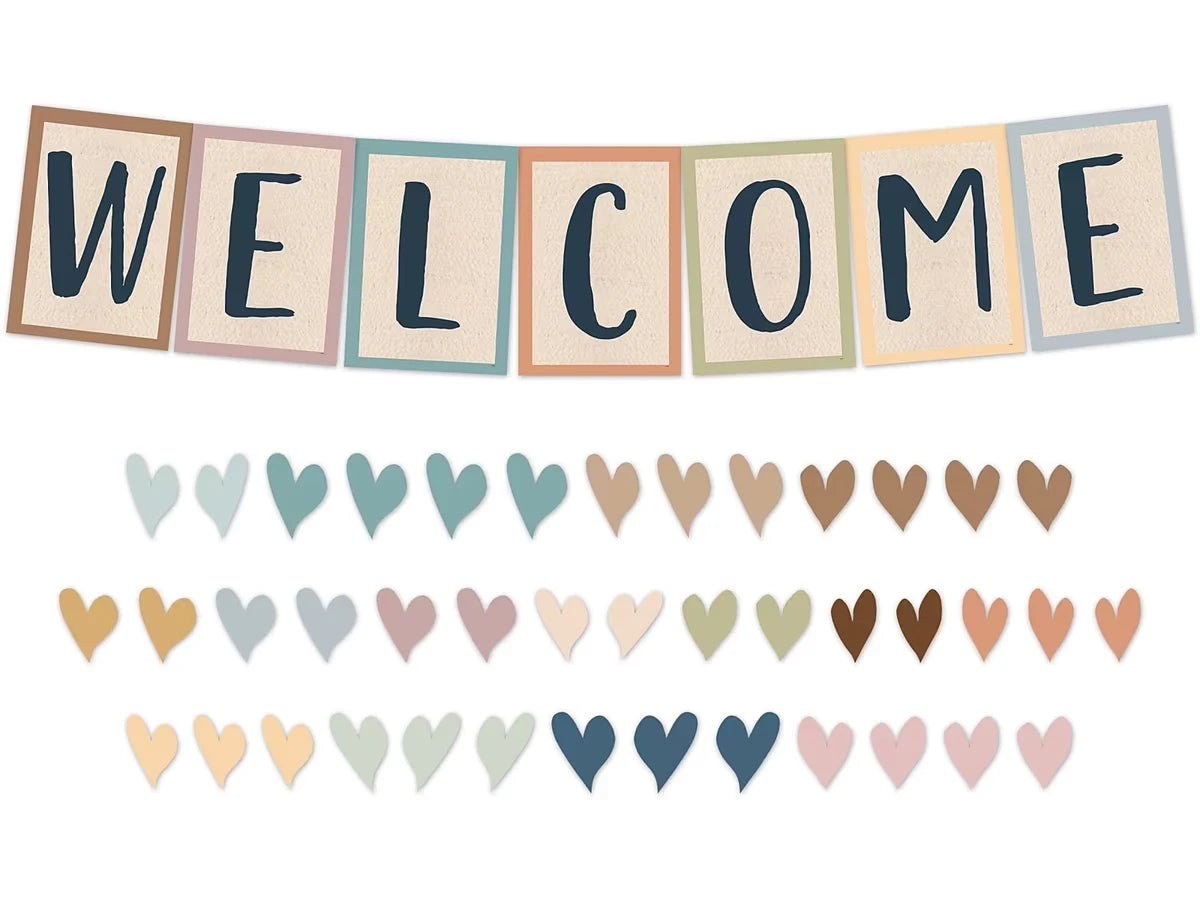 Everyone Is Welcome Pennant Bulletin Board Set - US 7586