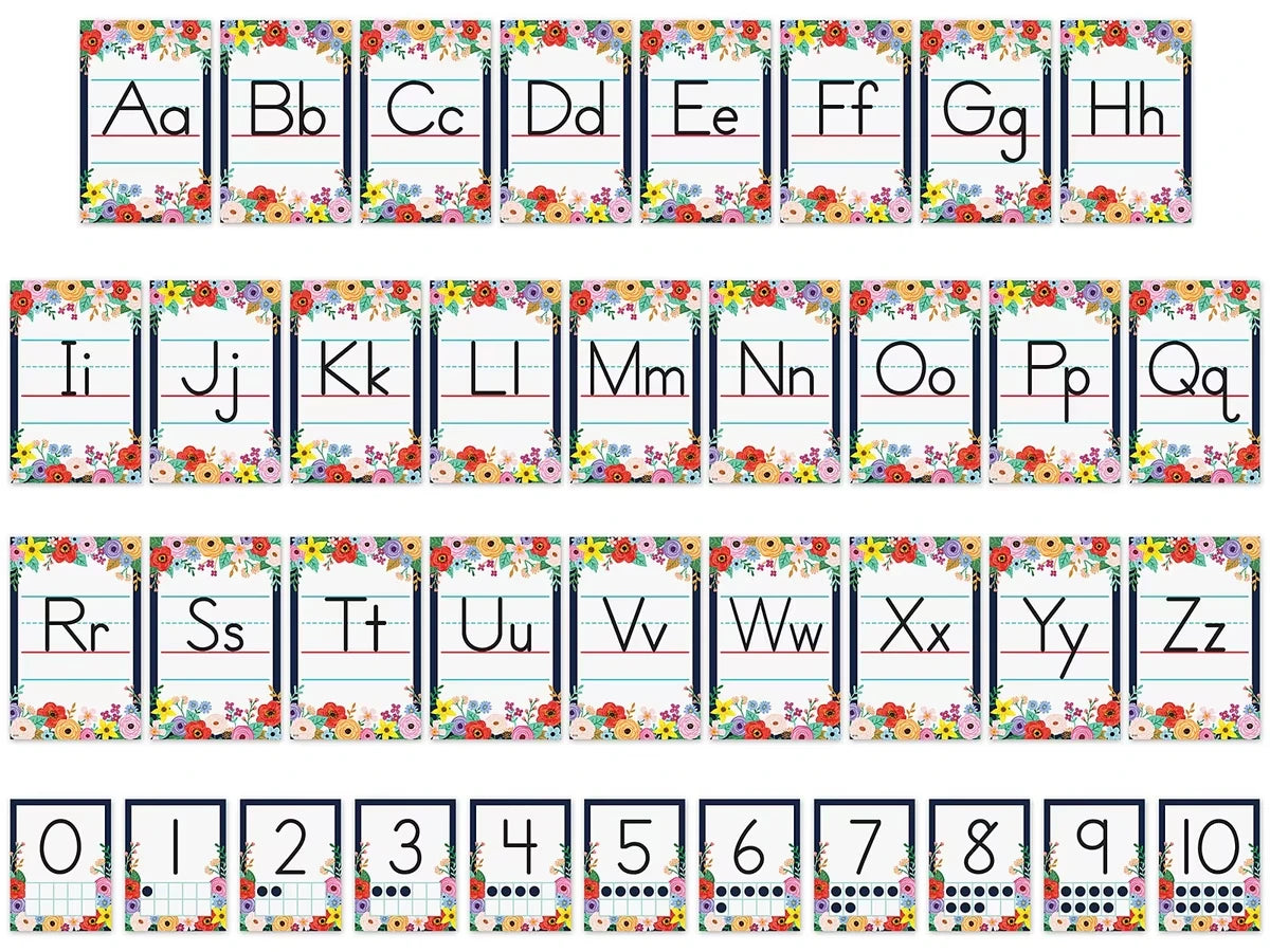 Wildflowers Alphabet Card Bulletin Board Set - US 4834