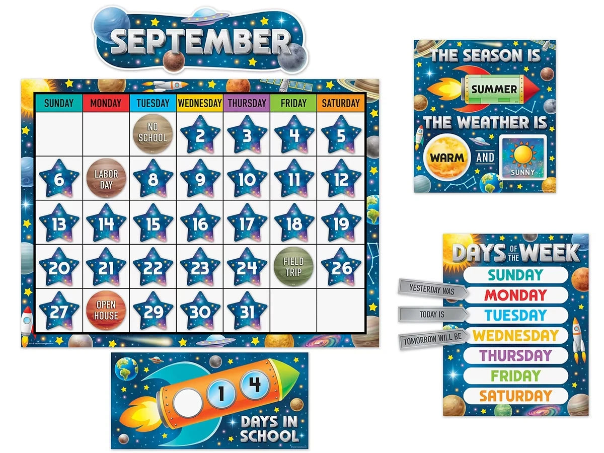 Outer Space Crew Calendar Bulletin Board Set - US 2925