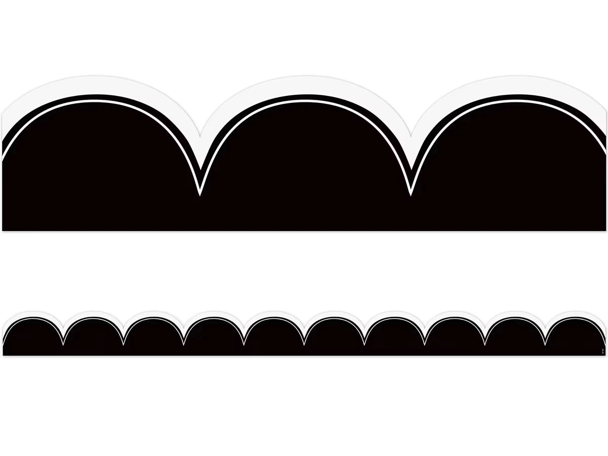Black with White Scalloped Border - US 8597