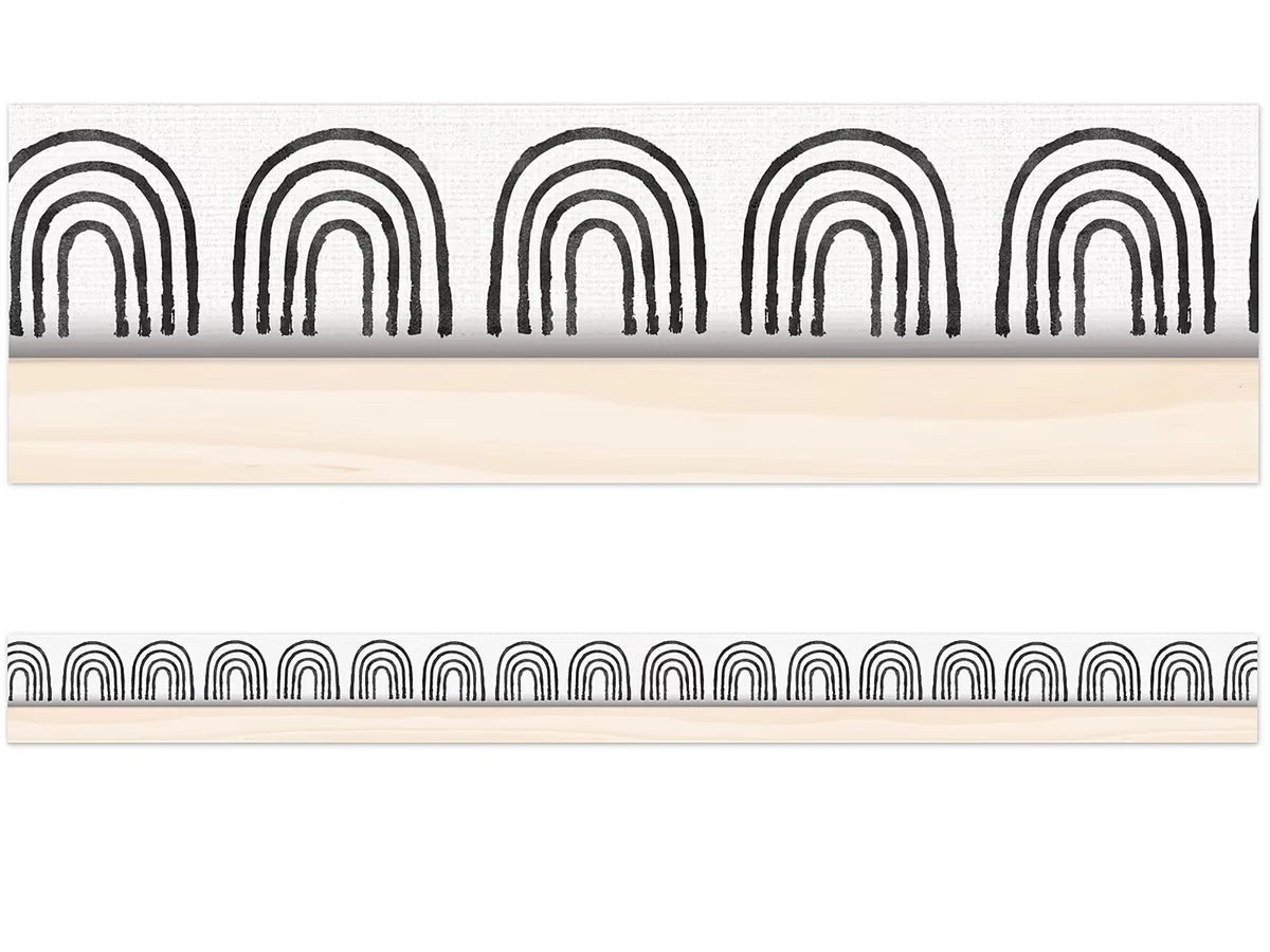 Creatively Inspired Black & White Rainbow Border - US 8499