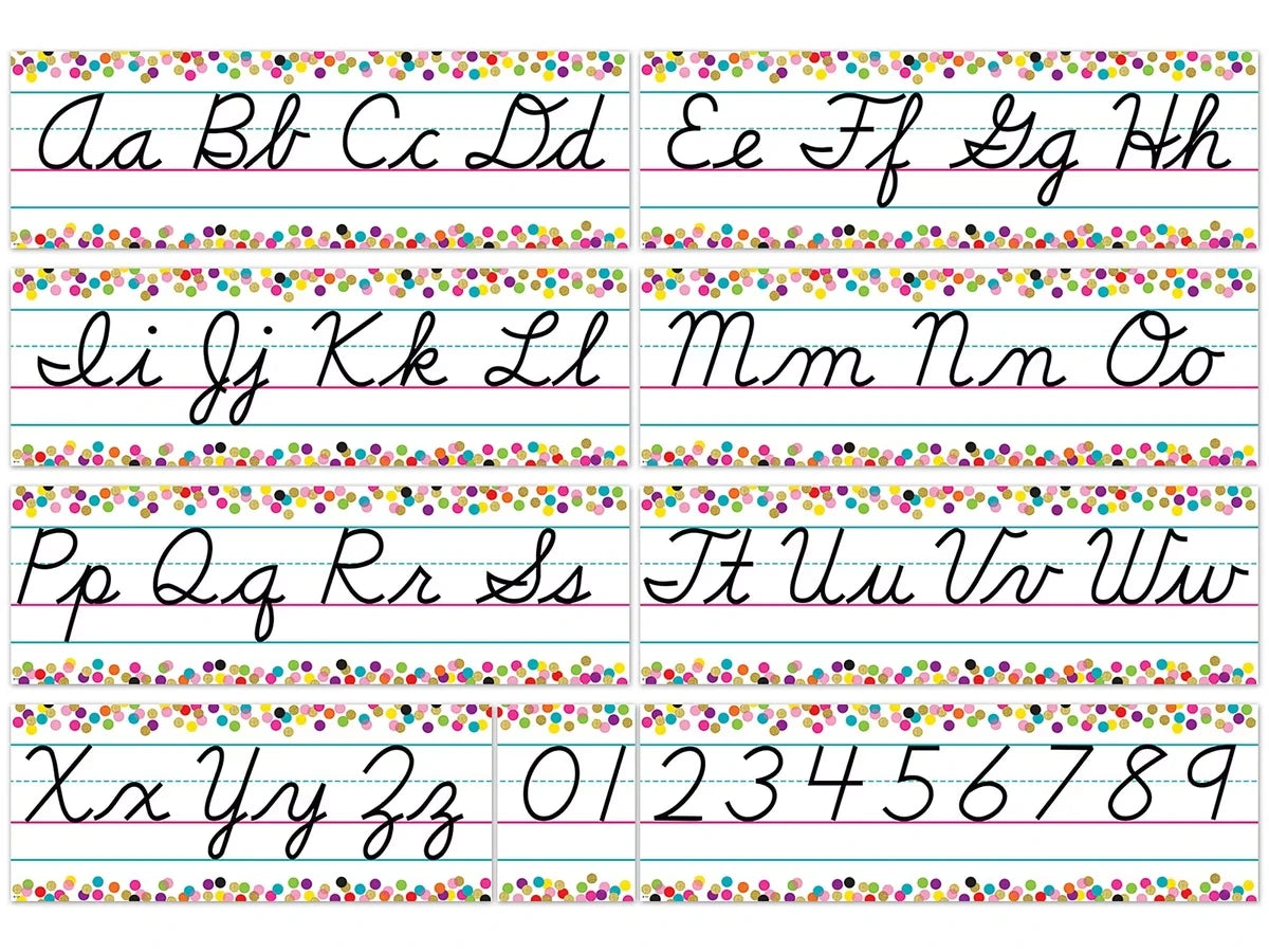 Confetti Cursive Bulletin Board Set - US 8549