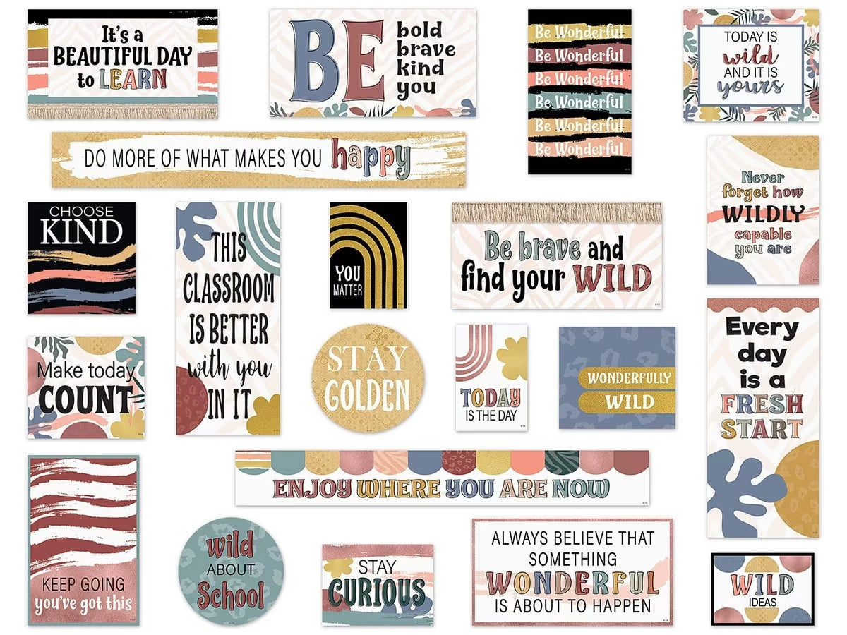Wonderfully Wild Motivational Bulletin Board Set - US 9520