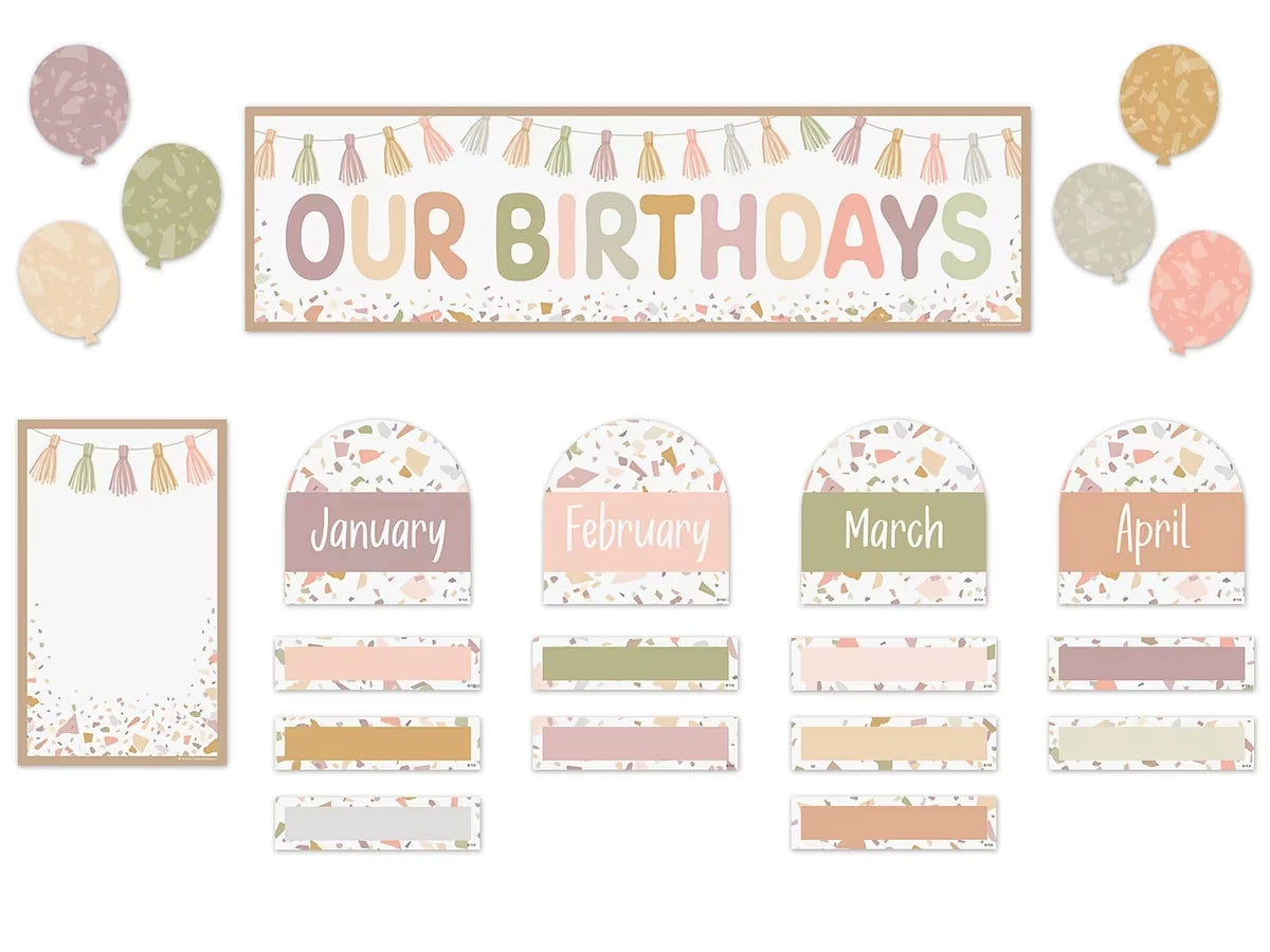 Terrazzo Tones Birthday Bulletin Board Set - US 7884