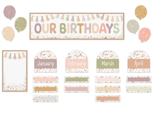 Terrazzo Tones Birthday Bulletin Board Set - US 7884