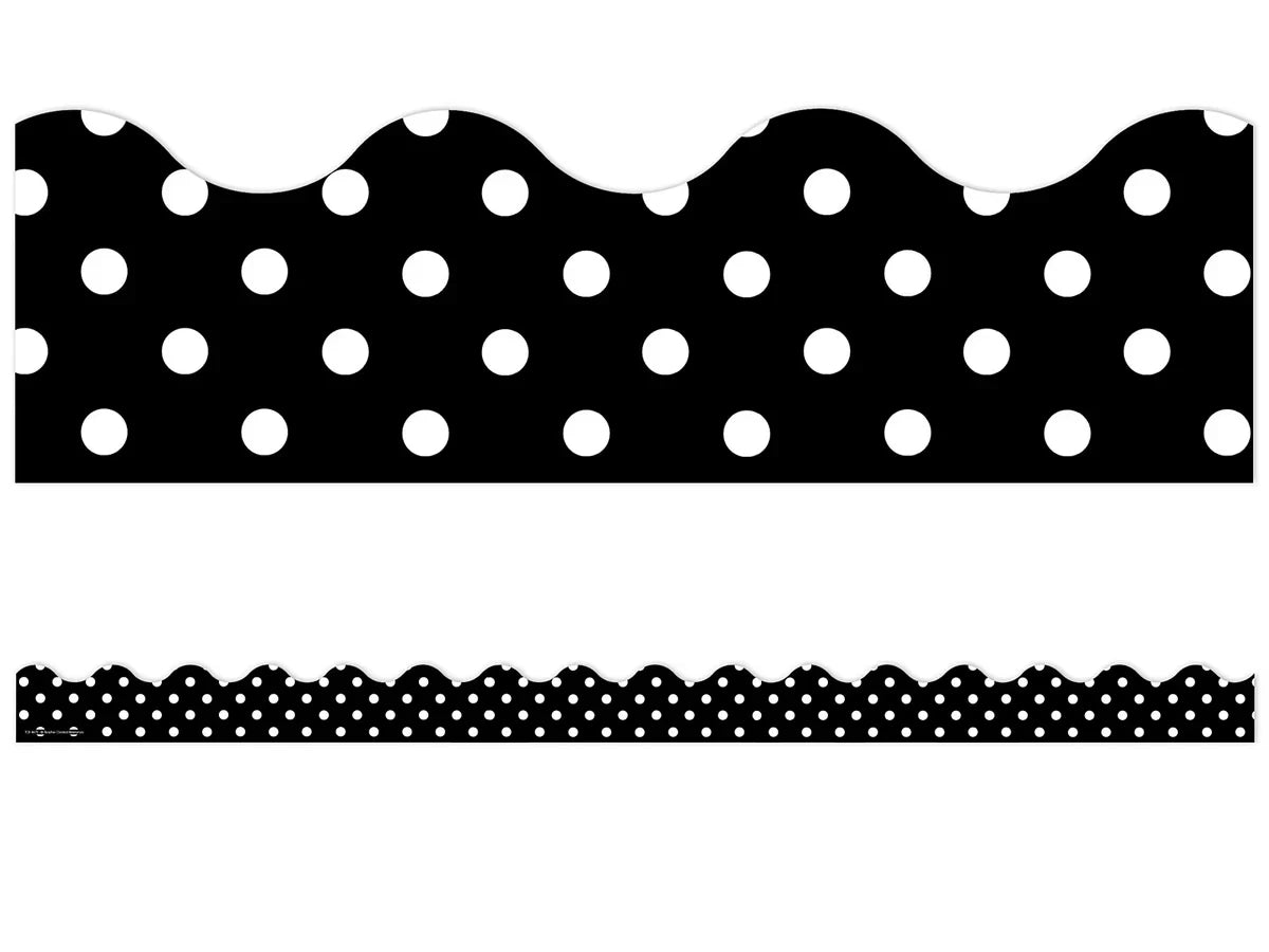 Black Polka Dot Scalloped Border - US 6577
