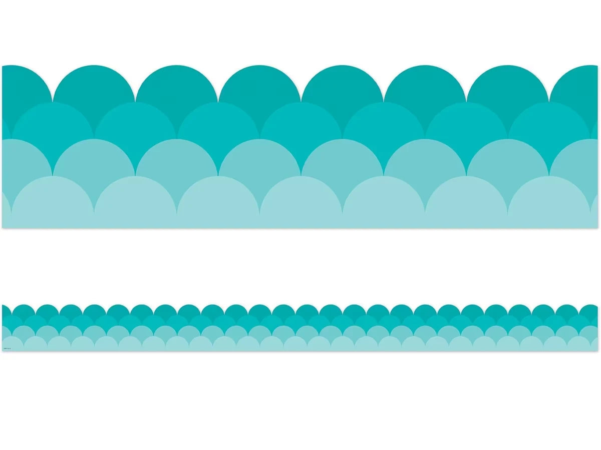 Painted Palette Turquoise Scalloped Border - US 8787