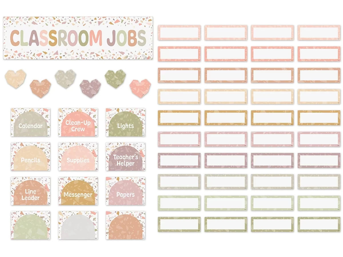 Terrazzo Tones Classroom Jobs Bulletin Board Set - US 5089