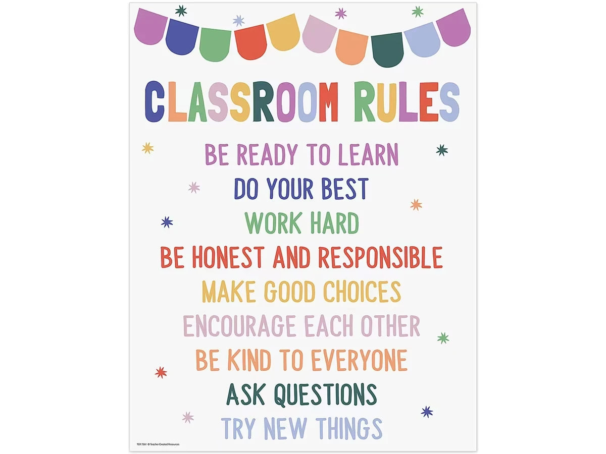 Color Crush Classroom Rules Poster - US 4091