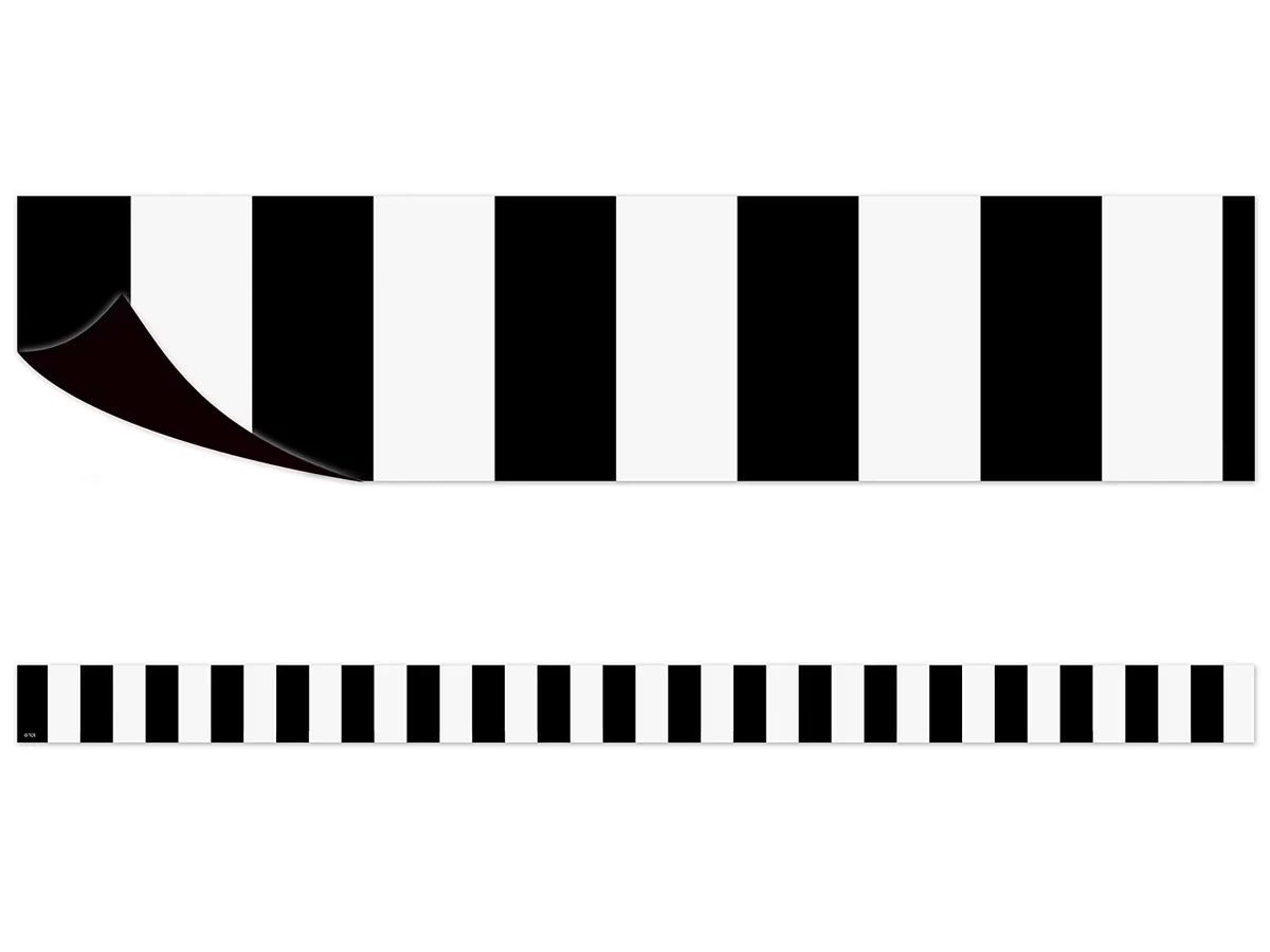 Black & White Striped Magnetic Border - US 8543