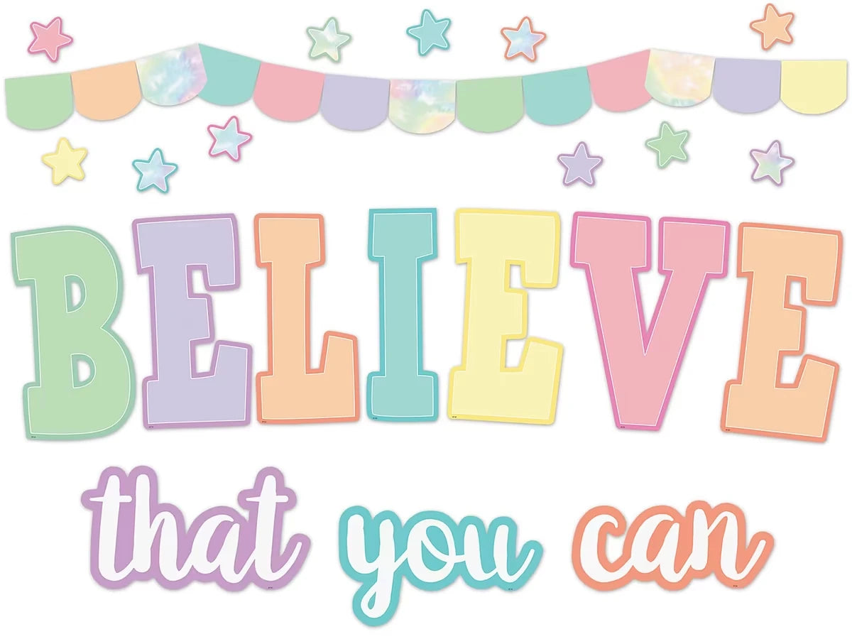 Pastel Pop Believe That You Can Bulletin Board Set - US 7897