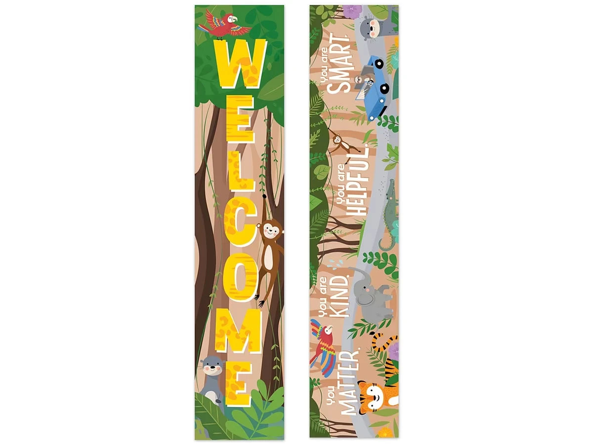 Jungle Friends Double-Sided Welcome Banner - US 5130