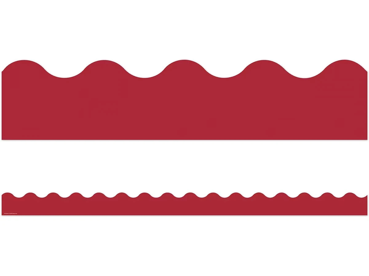Moving Mountains Cranberry Red Scalloped Border - US 9215