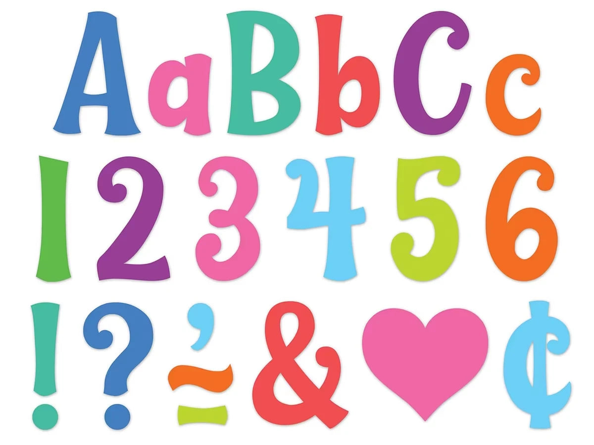 Colorful Wild Whimsy 4" Self-Adhesive Punch-Out Letters - US 1963