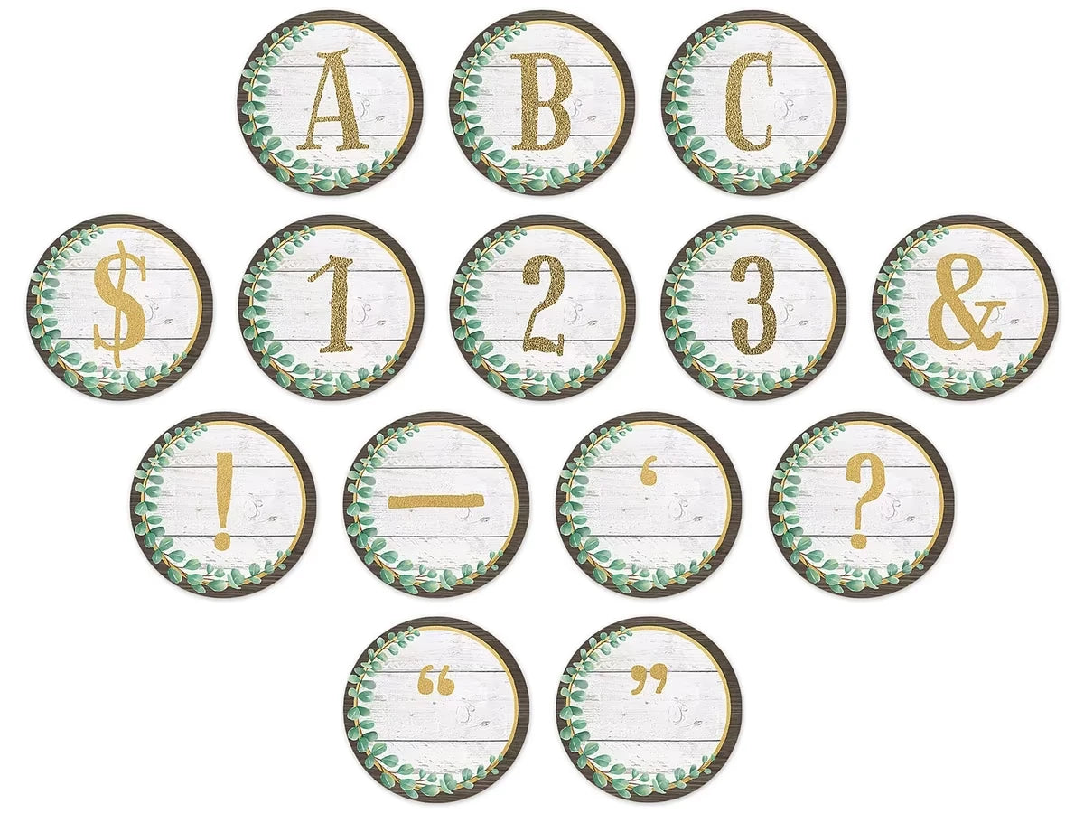 Eucalyptus Circle 3 1/2" Punch-Out Letters - US 2695
