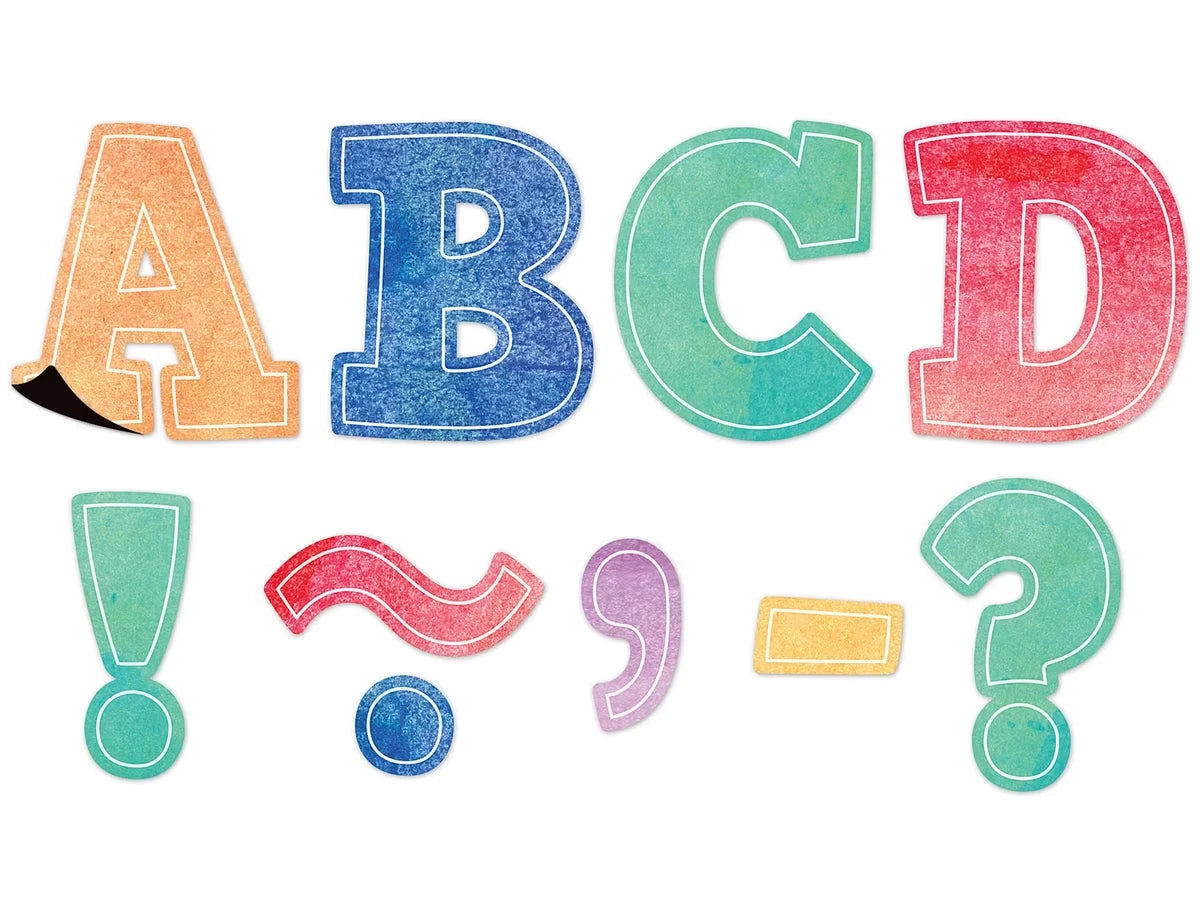 Watercolor 3" Magnetic Punch-Out Letters - US 2021